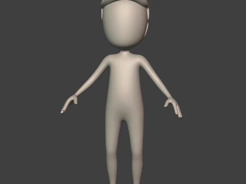 Cartton Stickman with IK and FK Rig 3D Model