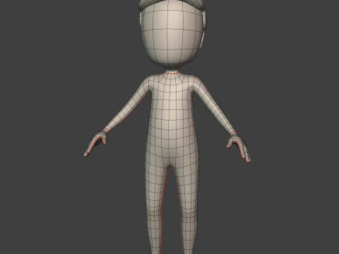 Cartton Stickman with IK and FK Rig 3D Model