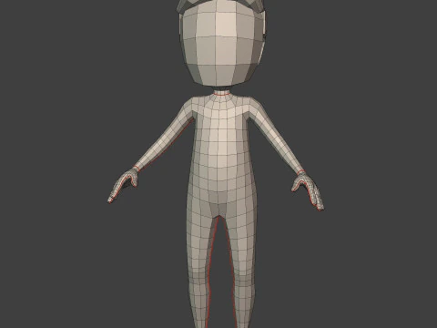 Cartton Stickman with IK and FK Rig 3D Model