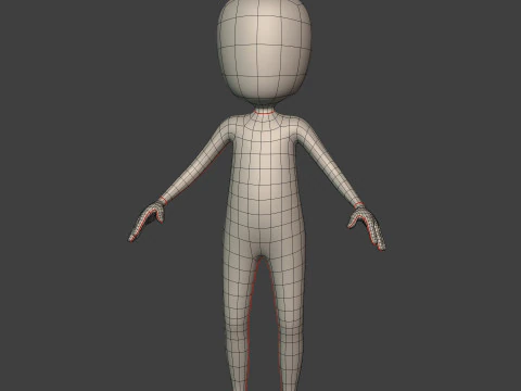 Cartton Stickman with IK and FK Rig 3D Model