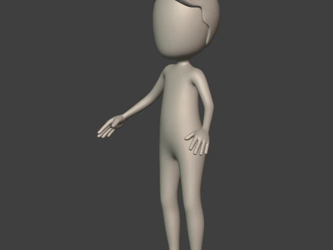 Cartton Stickman with IK and FK Rig 3D Model