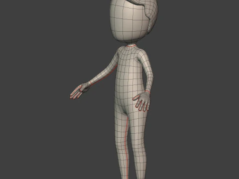 Cartton Stickman with IK and FK Rig 3D Model