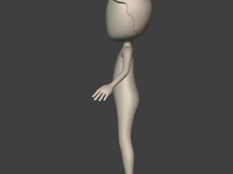 Cartton Stickman with IK and FK Rig 3D Model