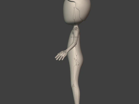 Cartton Stickman with IK and FK Rig 3D Model
