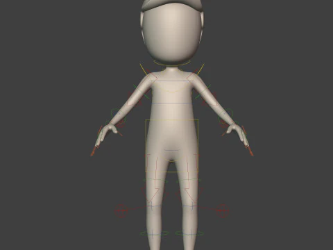 Cartton Stickman with IK and FK Rig 3D Model