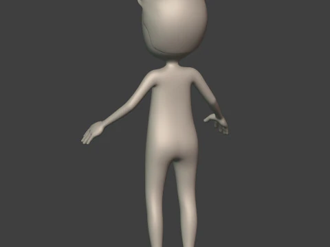 Cartton Stickman with IK and FK Rig 3D Model