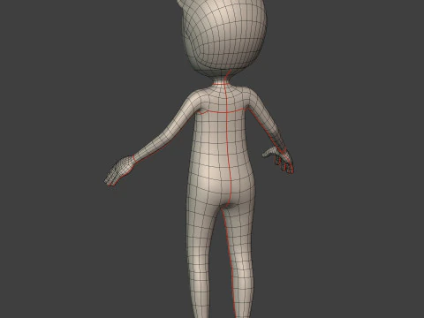 Cartton Stickman with IK and FK Rig 3D Model
