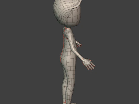 Cartton Stickman with IK and FK Rig 3D Model