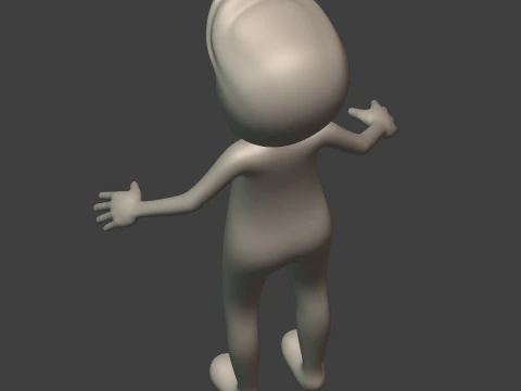 Cartton Stickman with IK and FK Rig 3D Model
