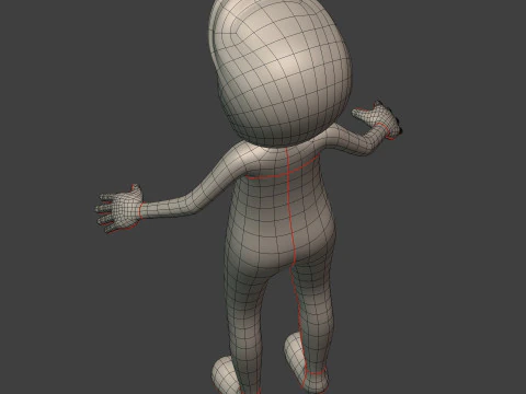 Cartton Stickman with IK and FK Rig 3D Model