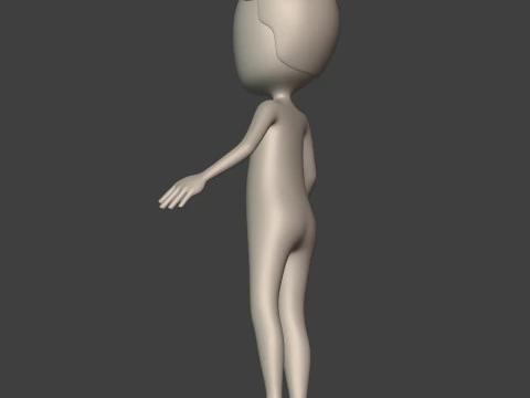 Cartton Stickman with IK and FK Rig 3D Model