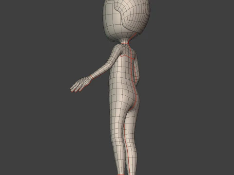Cartton Stickman with IK and FK Rig 3D Model