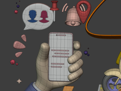 Cartoon Transport - Delivery Pack 3D Model