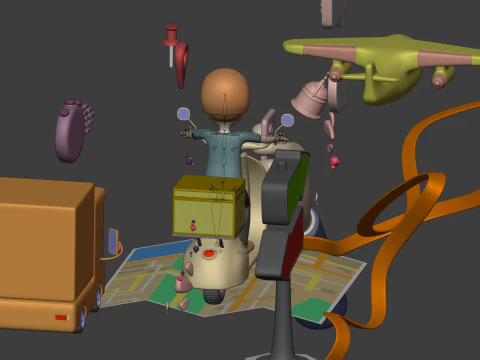Cartoon Transport - Delivery Pack 3D Model