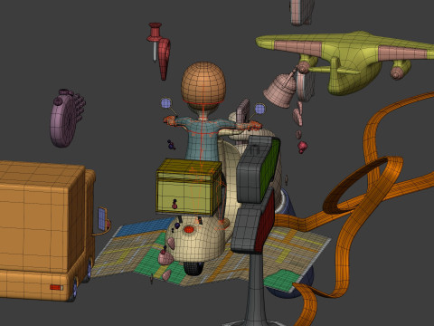 Cartoon Transport - Delivery Pack 3D Model