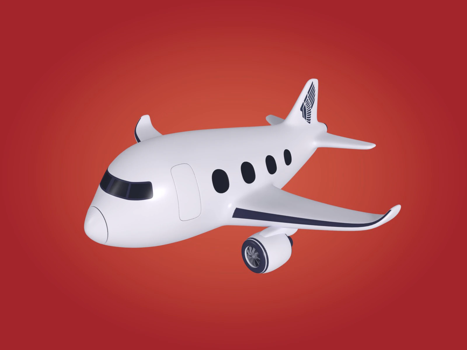 Cartoon Plane V3 3D Model .c4d .max .obj .3ds .fbx .stl .blend 
