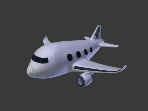 Cartoon Plane V3 3D Model