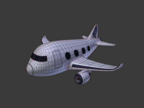 Avi&atilde;o dos desenhos animados V3 Modelo 3D