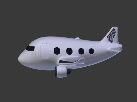 Cartoon Plane V3 3D Model