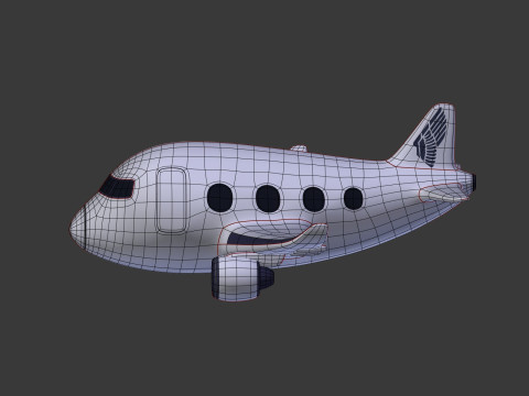 Avi&atilde;o dos desenhos animados V3 Modelo 3D