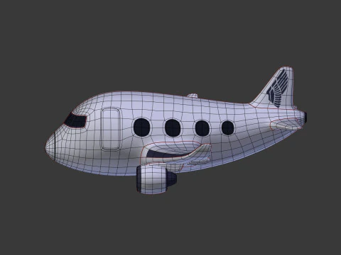 Cartoon Plane V3 3D Model