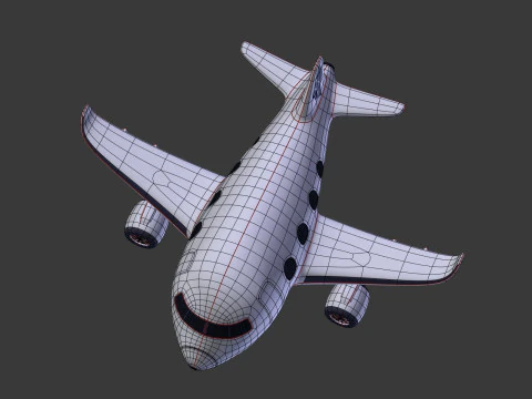 Cartoon Plane V3 3D Model