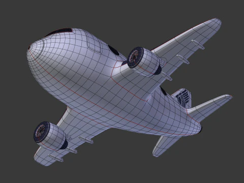 Cartoon Plane V3 3D Model