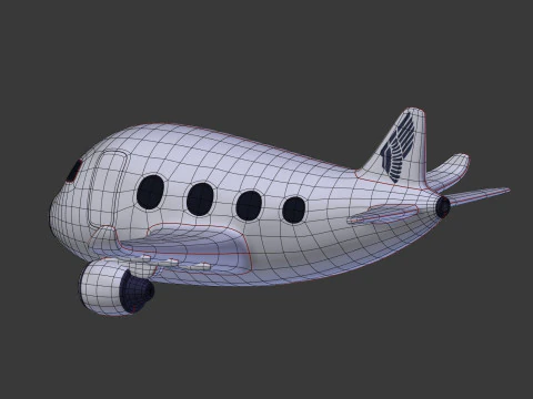Cartoon Plane V3 3D Model
