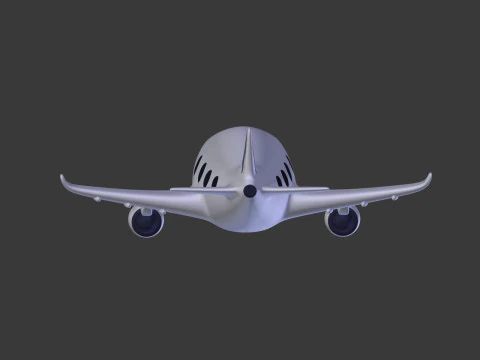Cartoon Plane V3 3D Model
