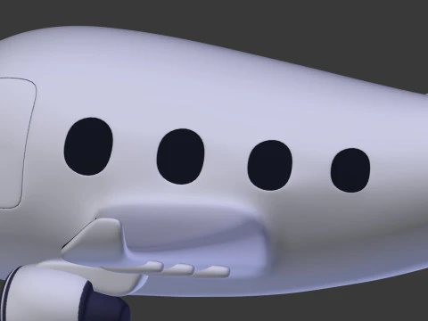 Cartoon Plane V3 3D Model