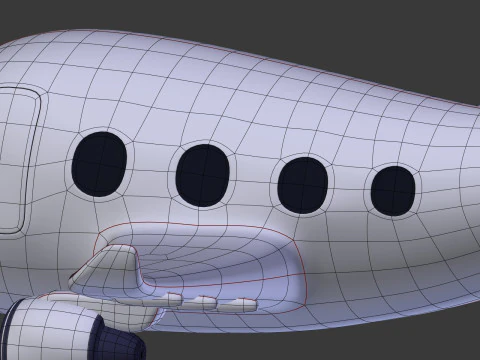 Cartoon Plane V3 3D Model