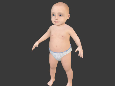 Modelo de beb&eacute; ama&ntilde;ado Modelo 3D