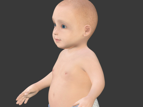 Modelo de beb&eacute; ama&ntilde;ado Modelo 3D