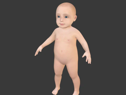 Rigged Baby Model 3D Model