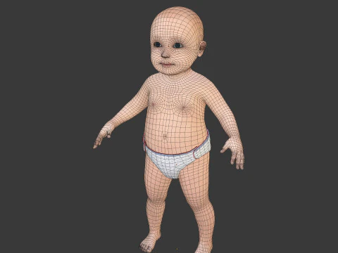 Rigged Baby Model 3D Model