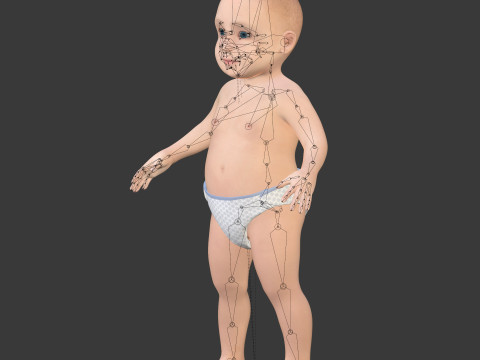 Modelo de beb&eacute; ama&ntilde;ado Modelo 3D