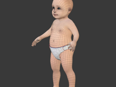 Modelo de beb&eacute; ama&ntilde;ado Modelo 3D