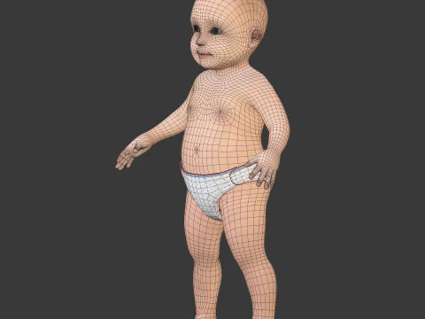 Rigged Baby Model 3D Model