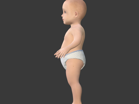 Modelo de beb&eacute; ama&ntilde;ado Modelo 3D