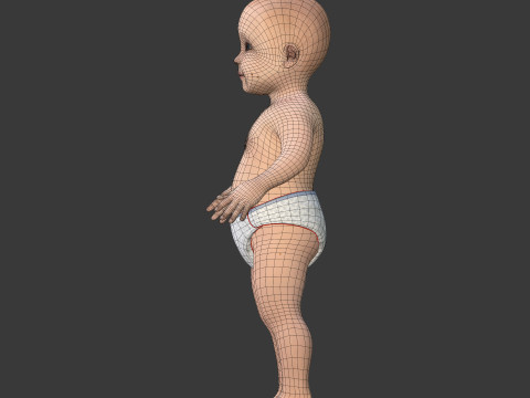 Modelo de beb&eacute; ama&ntilde;ado Modelo 3D