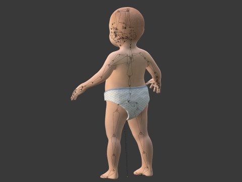 Modelo de beb&eacute; ama&ntilde;ado Modelo 3D