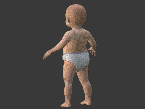 Modelo de beb&eacute; ama&ntilde;ado Modelo 3D