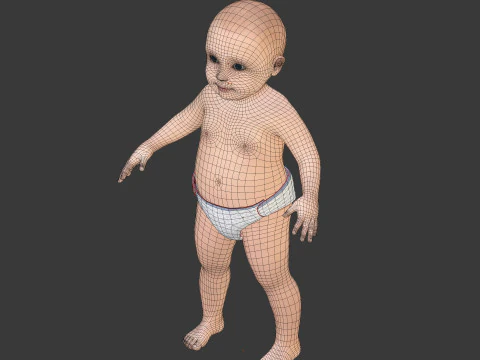 Rigged Baby Model 3D Model