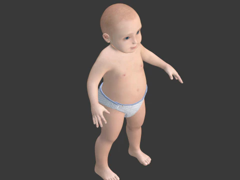 Rigged Baby Model 3D Model