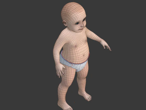 Rigged Baby Model 3D Model