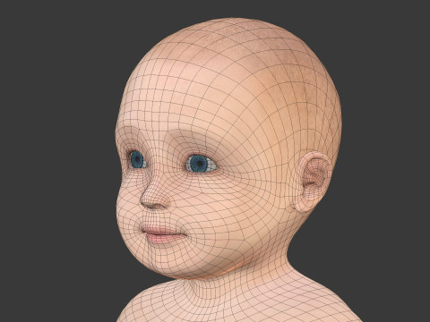 Modelo de beb&eacute; ama&ntilde;ado Modelo 3D