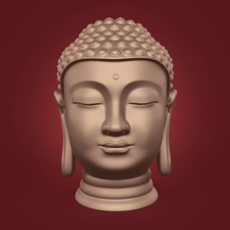 Buddha Bust - Head 3D Model .c4d .max .obj .3ds .fbx .stl .blend 