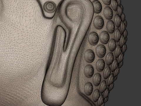 부처님 흉상 - 머리 3D 모델