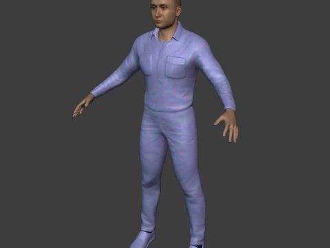 Construction Worker with High Quality FK-IK Rig 3D Model