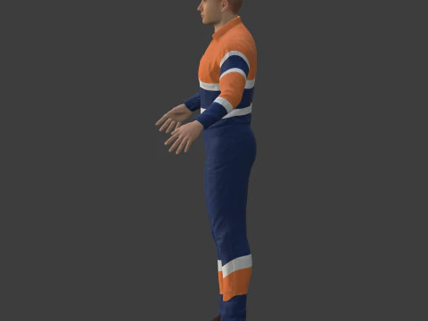 Construction Worker with High Quality FK-IK Rig 3D Model